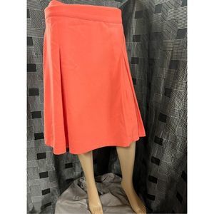 Sag Harbor Stretch Coral Flared Pleated Office Business Skirt Sz. 14‎ Petite